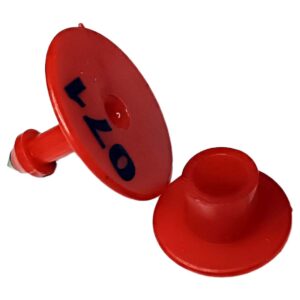 ARETE REDONDO NUMERADO (1-100) ROJO PARA BOVINOS, CAPRINOS, OVINOS Y PORCINOS