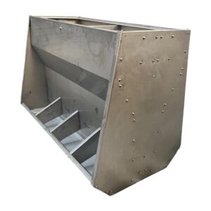 COMEDERO PARA CERDOS AUT. ACERO INOX 8 HUECOS DOBLE (ENGORDE)