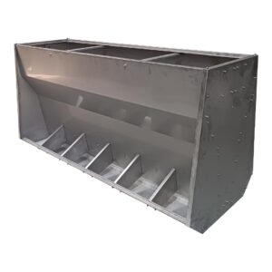 COMEDERO PARA CERDOS AUT. ACERO INOX 12 HUECOS DOBLE (ENGORDE)